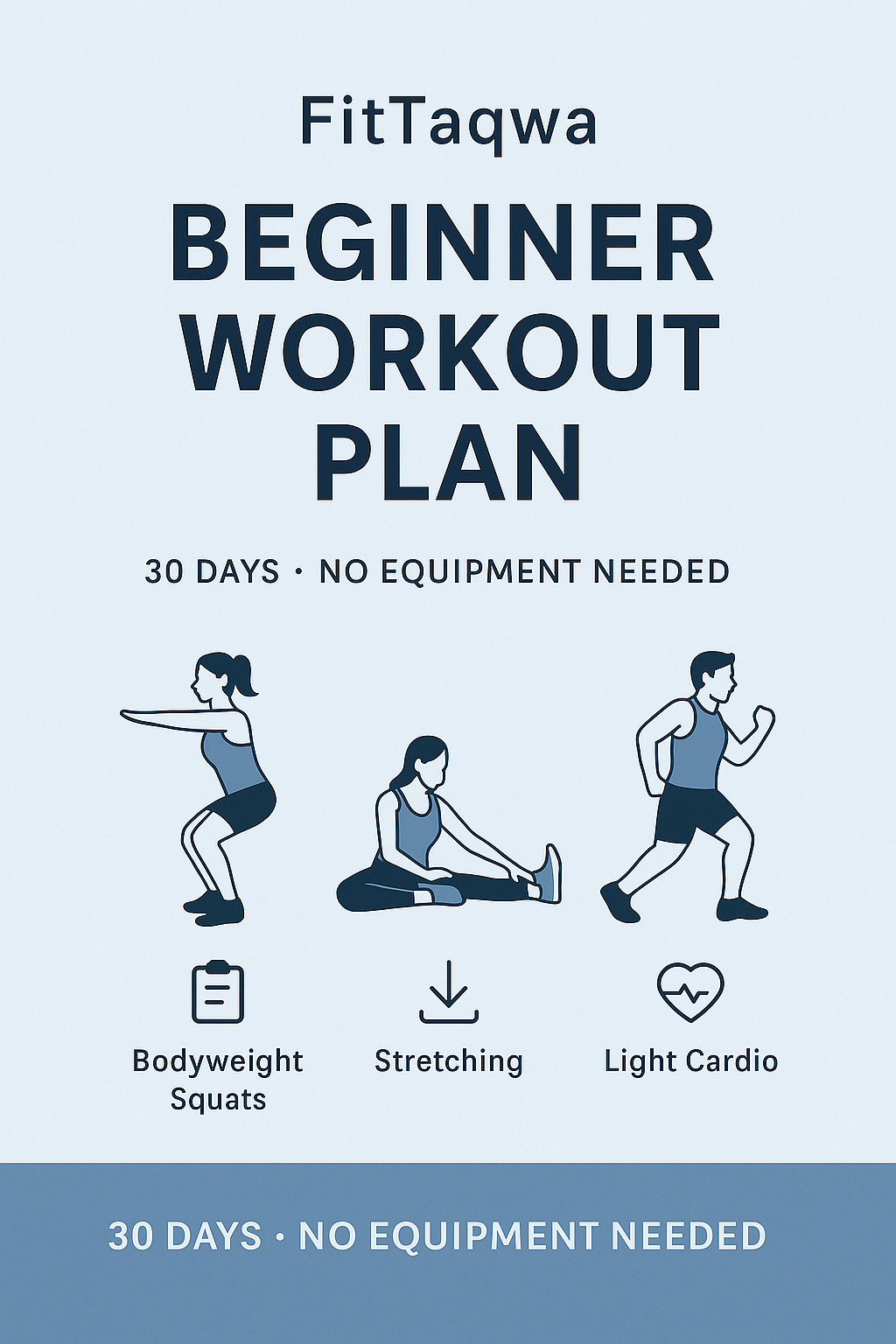 FitTaqwa: 30-Day Beginner AI Workout Plan (PDF) No Equipment Needed – Perfect for Home Workouts